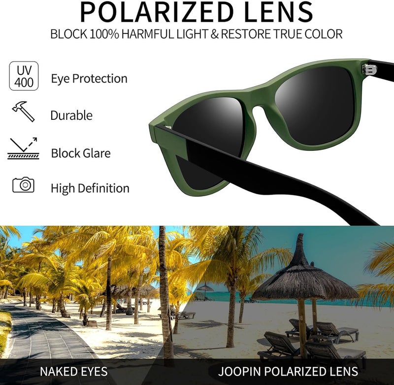 Joopin Square Sunglasses Polarized UV Protection Trendy Designer Sun Glasses Men Women - Image 3